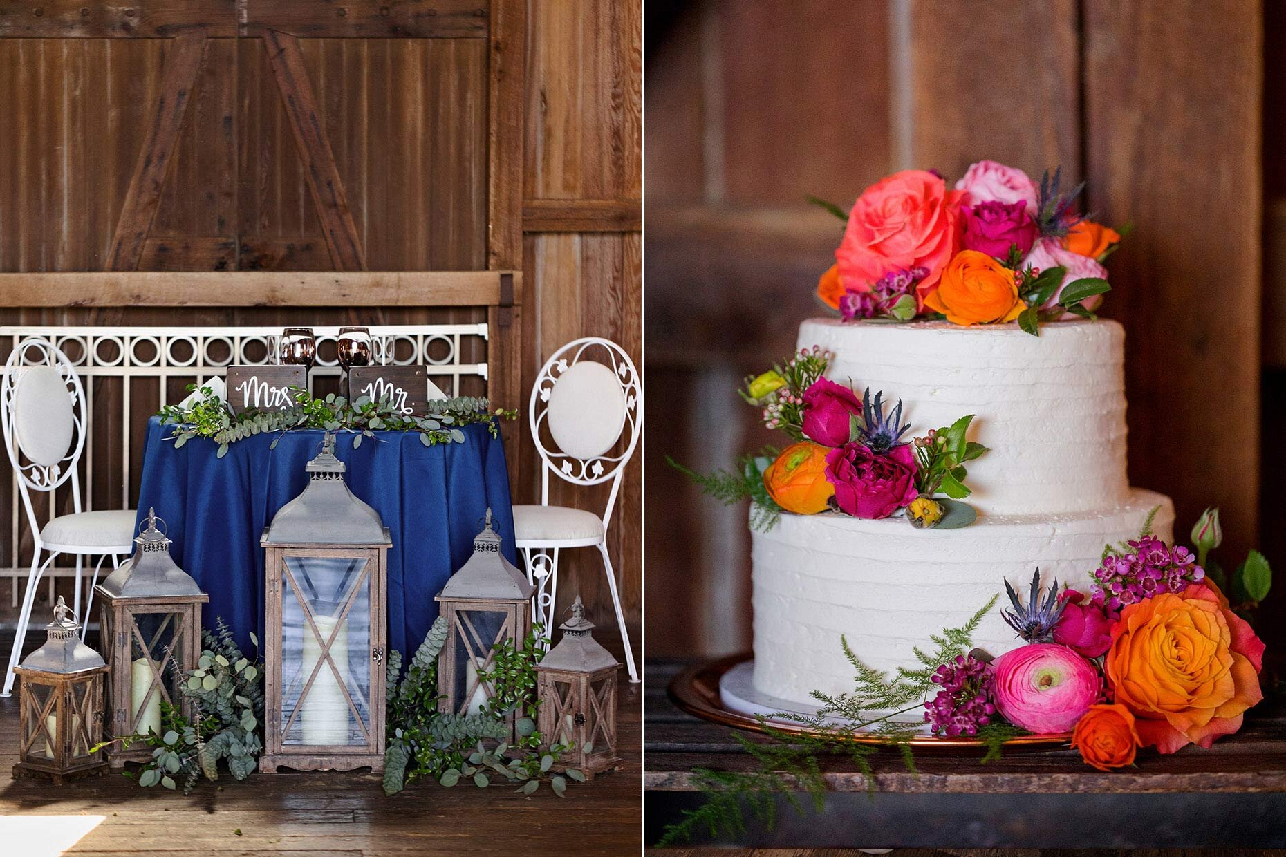 Cake & Sweetheart table at Lakefield Weddings Barn Wedding