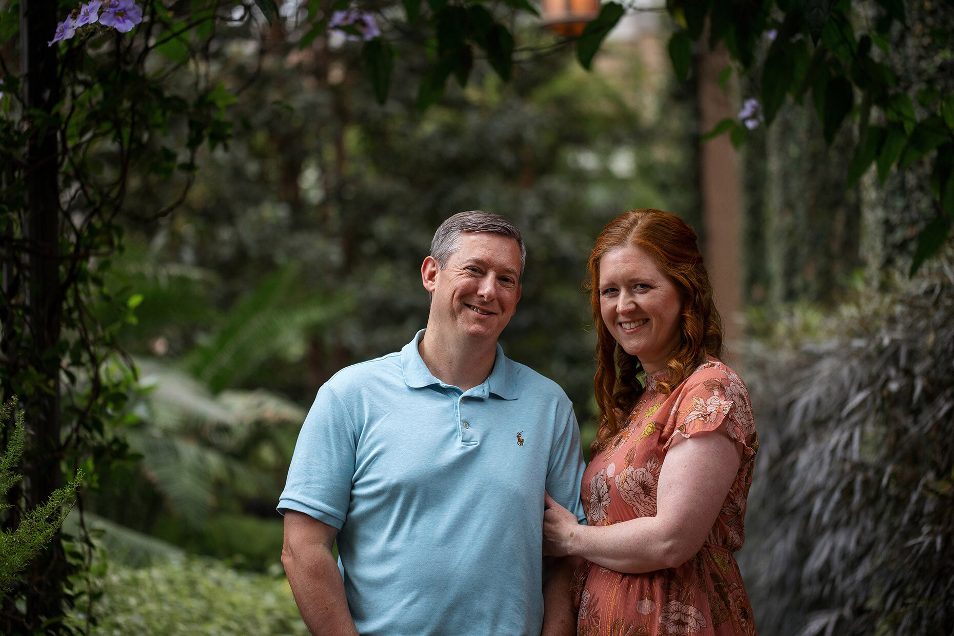 Mary &amp; Dan at the Conservatory Greenhouse at Longwood Gardens Kennett Square, PA with so much Greenery