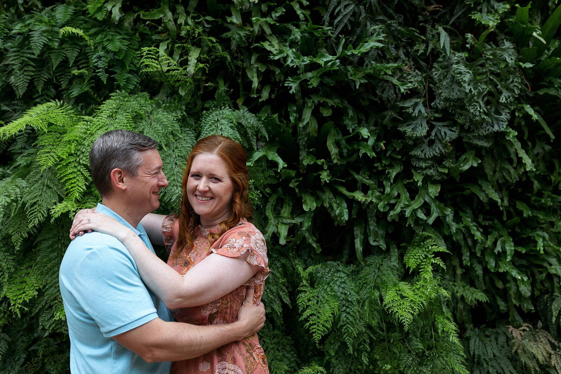 Wall of Ferns at Longwood Gardens Kennett Square, PA Engagement Session