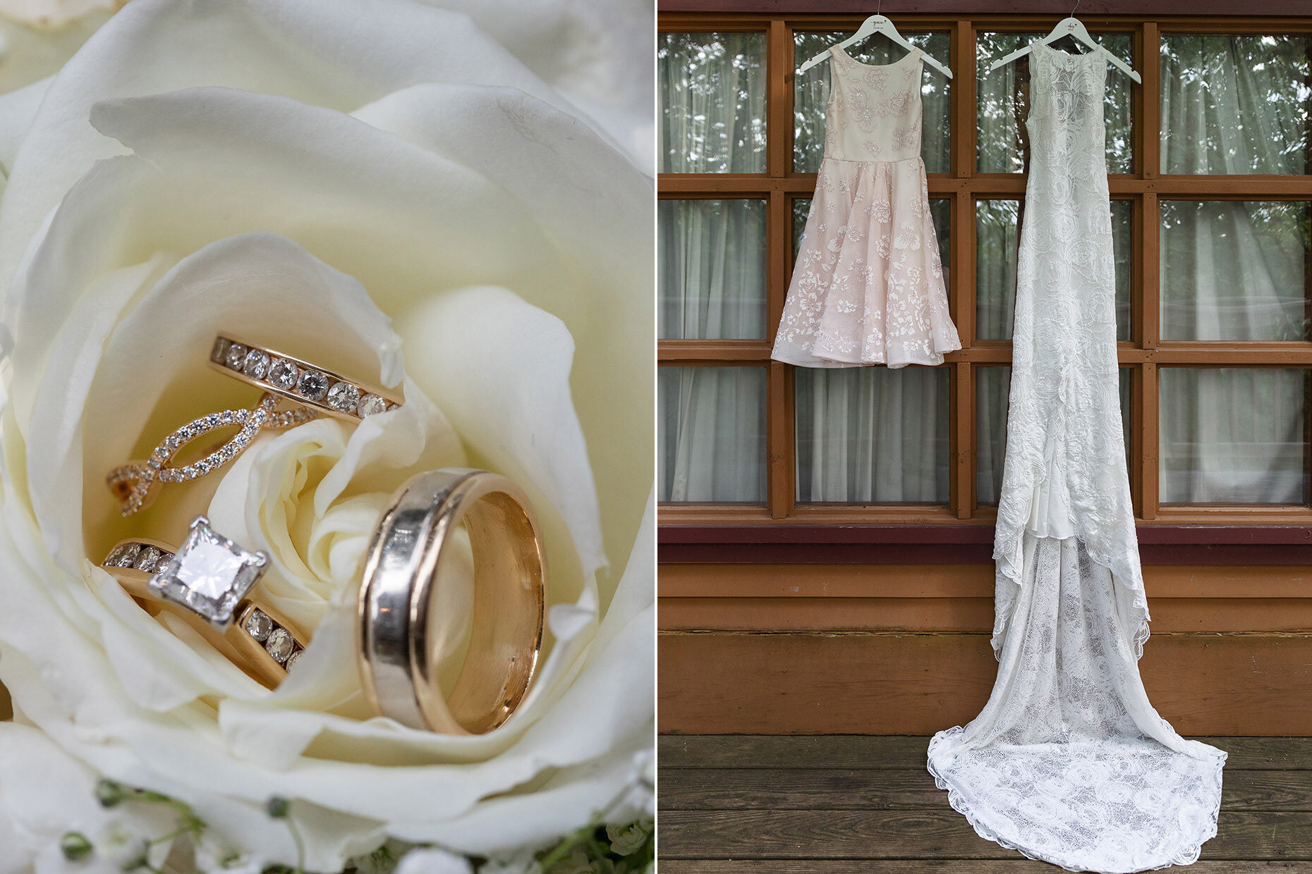 Bride's Rings and dresses