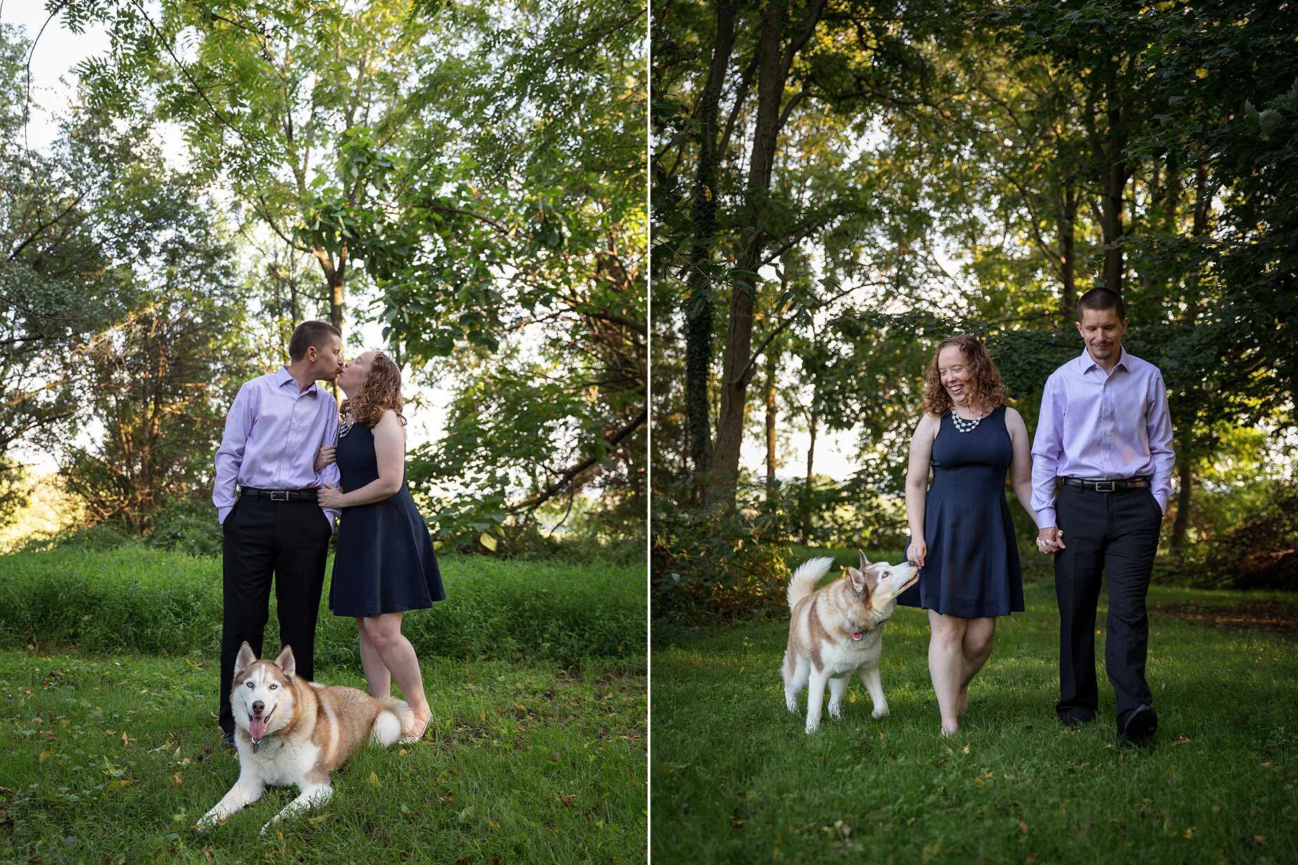 Husky Dog Engagement Photos 