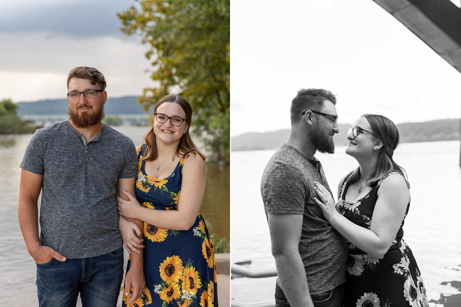 Engagement Photogs in front of Suquehanna RIver