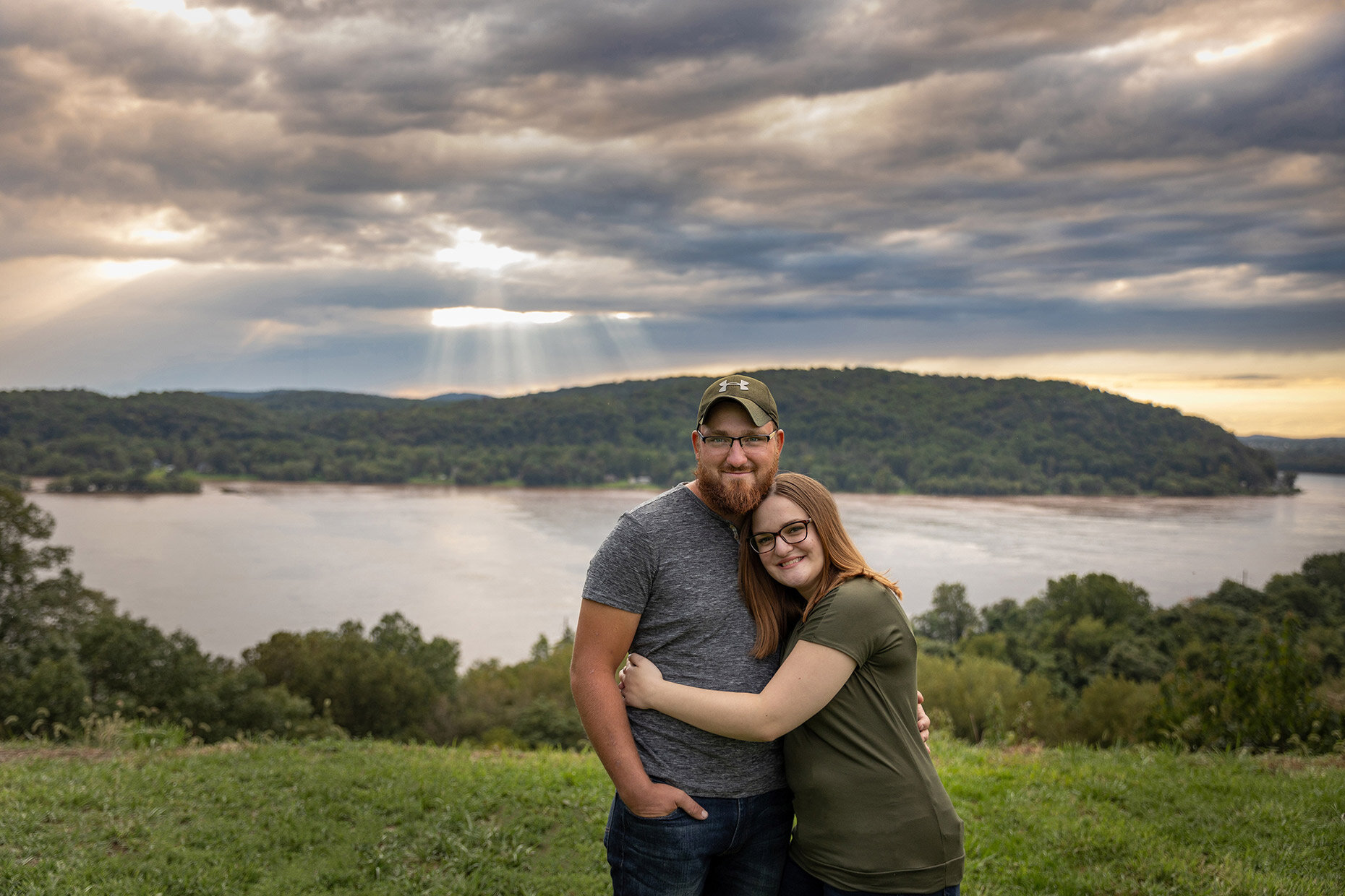 Engagement Photos in front of Susquehanna at Sunset