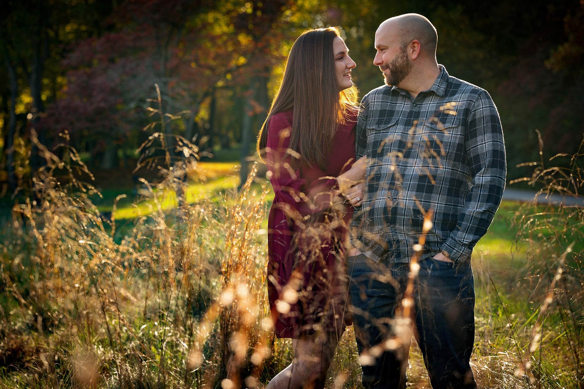 Couple in grassy field at Susquehannock state park