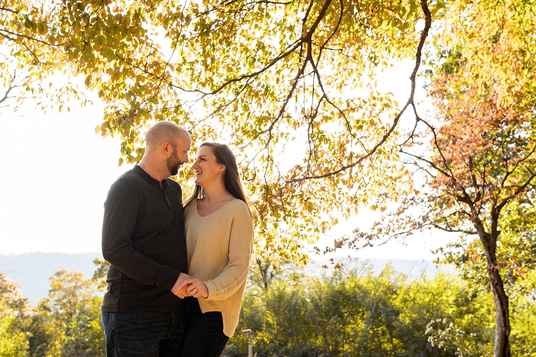 Fall Trees at Engagement session 