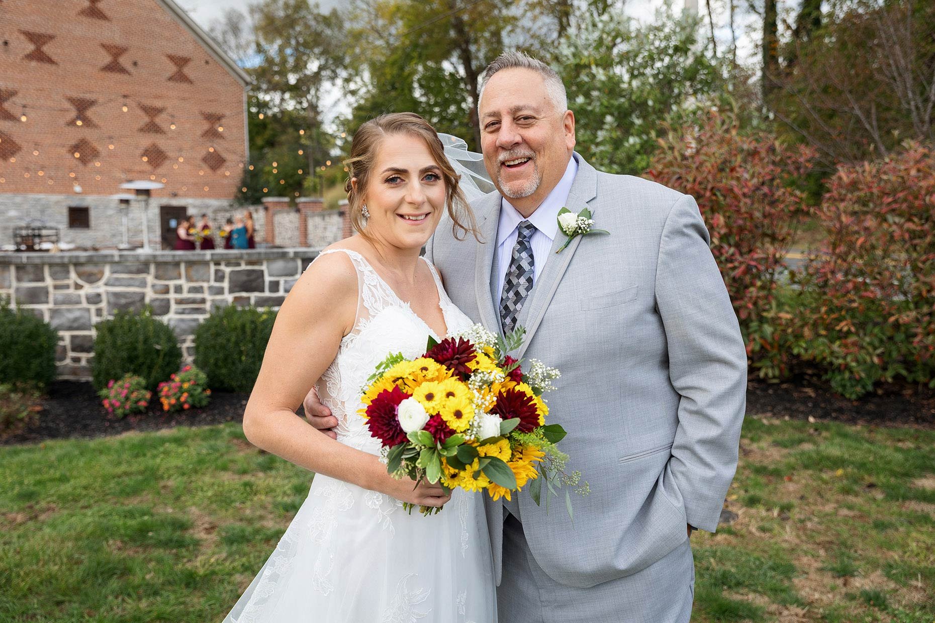 First look with father of the bride
