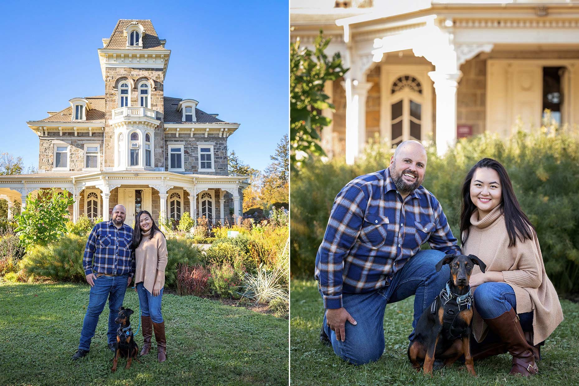 Engagement photos with Puppy at Cylburn Mansion