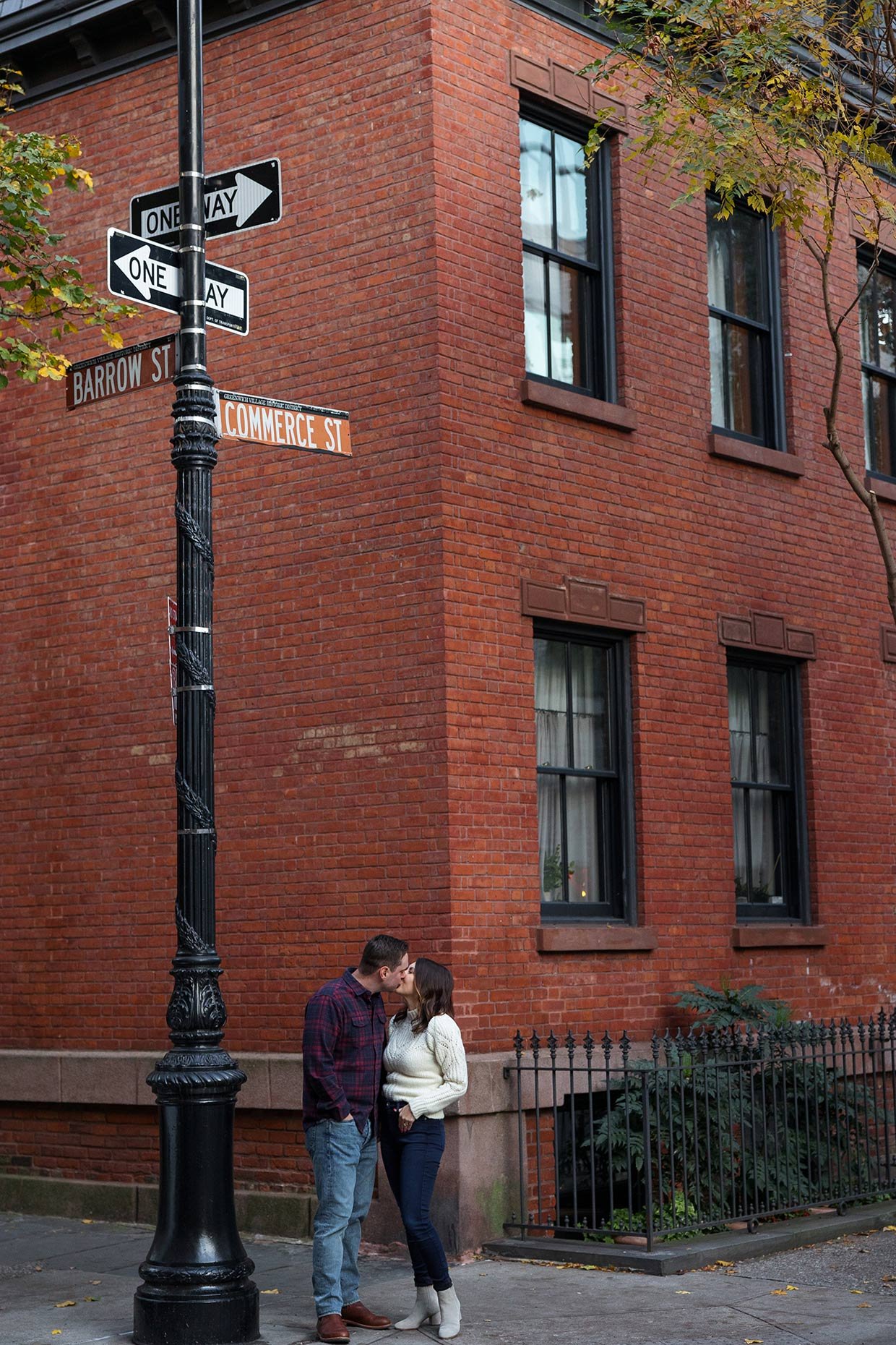 Street Corner Engagement Session Kissing NYC