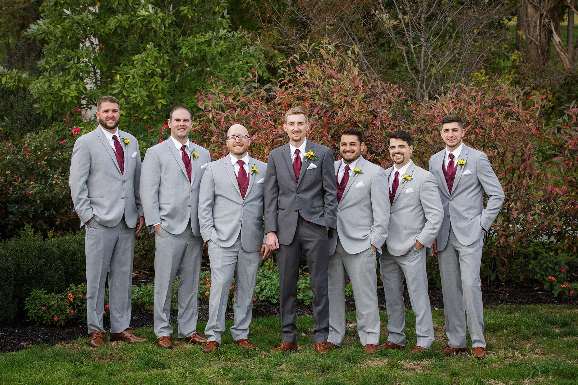 Groomsmen in Gray suits