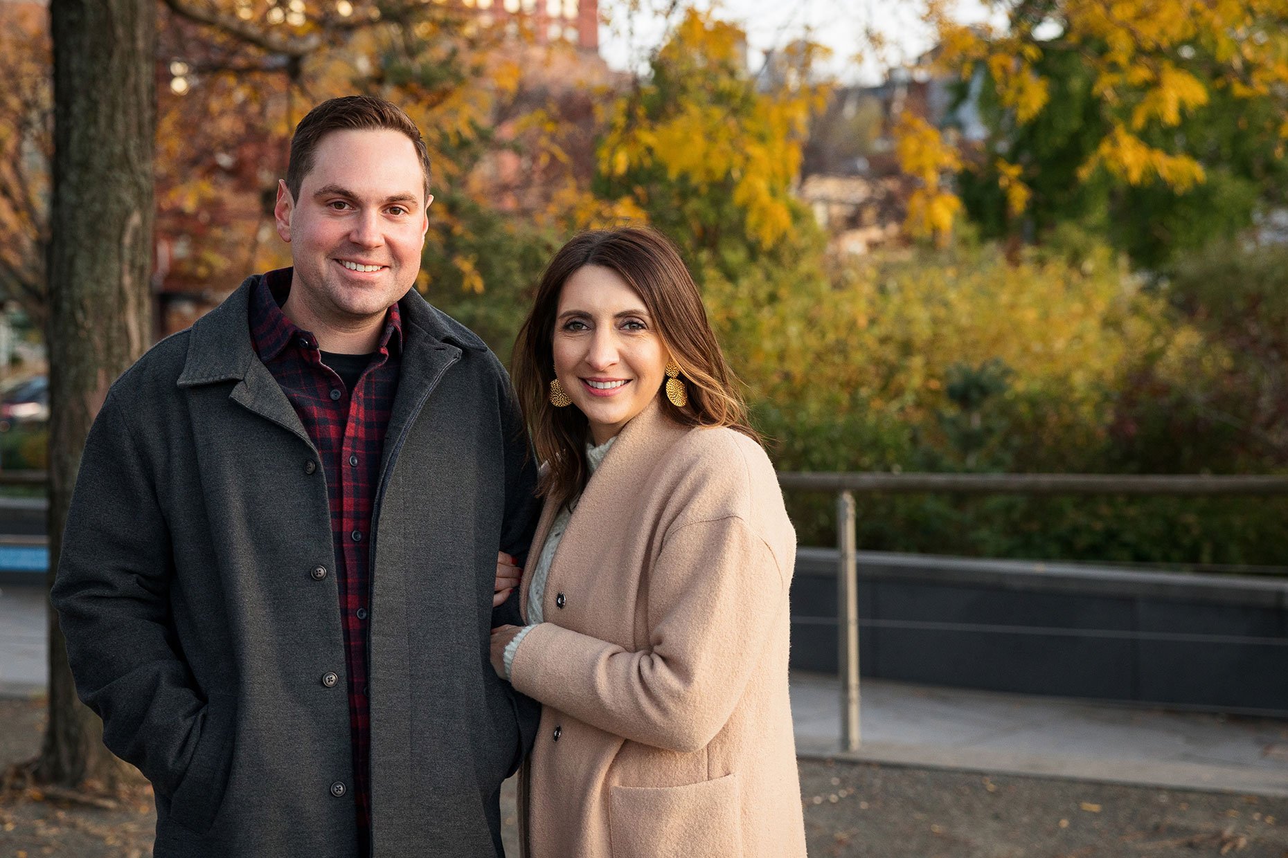 Fall Engagement Photos at Hudson River Park NY