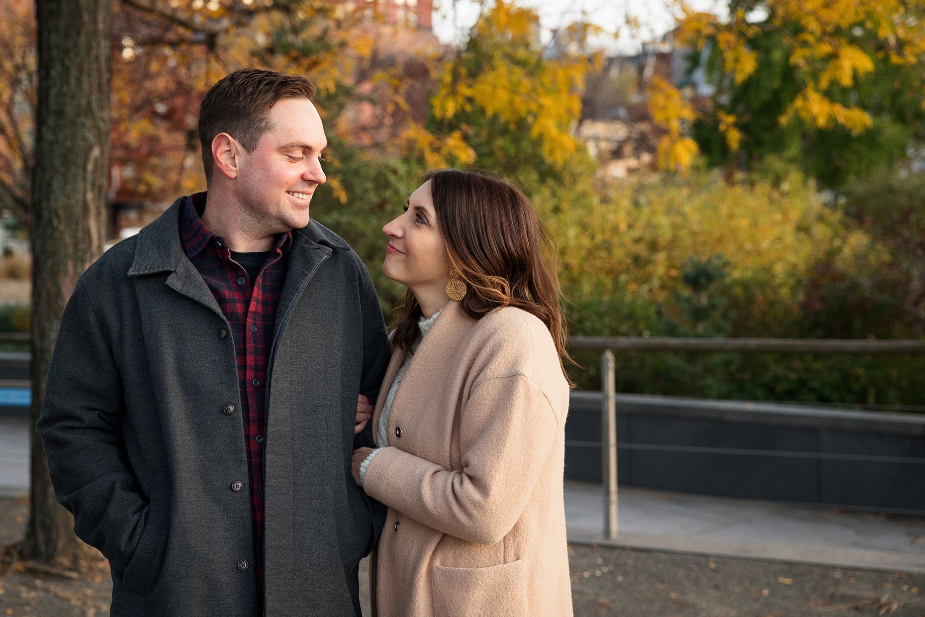 Fall Engagement Photos at Hudson River Park NY