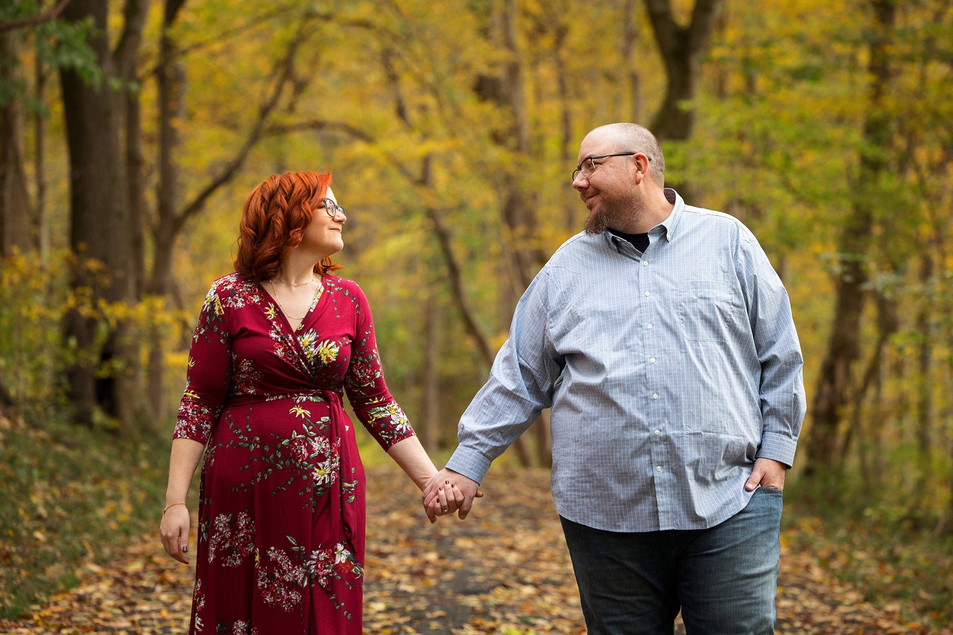 Walking at an engagement session
