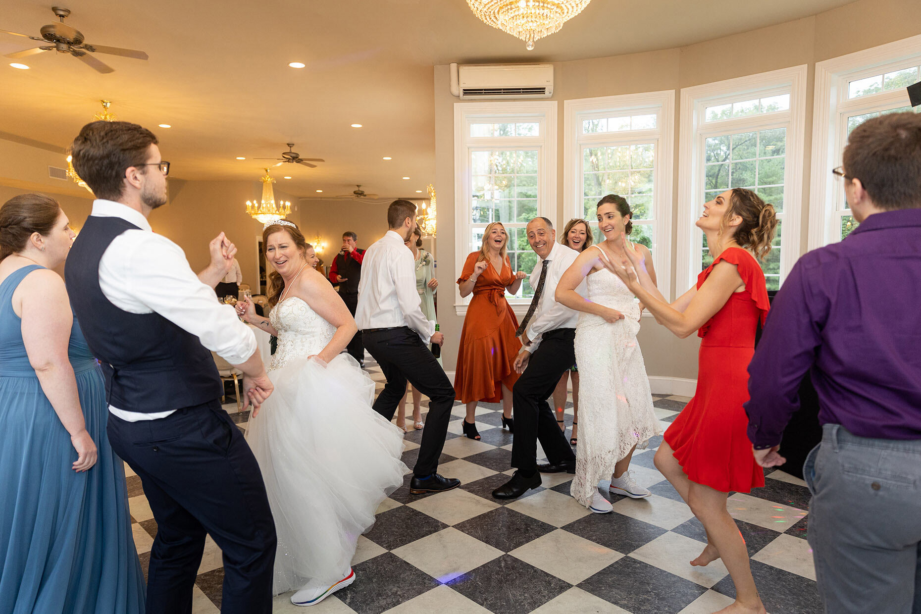 Guests Dancing on Dance Floor at Reception at Cameron Estate Inn
