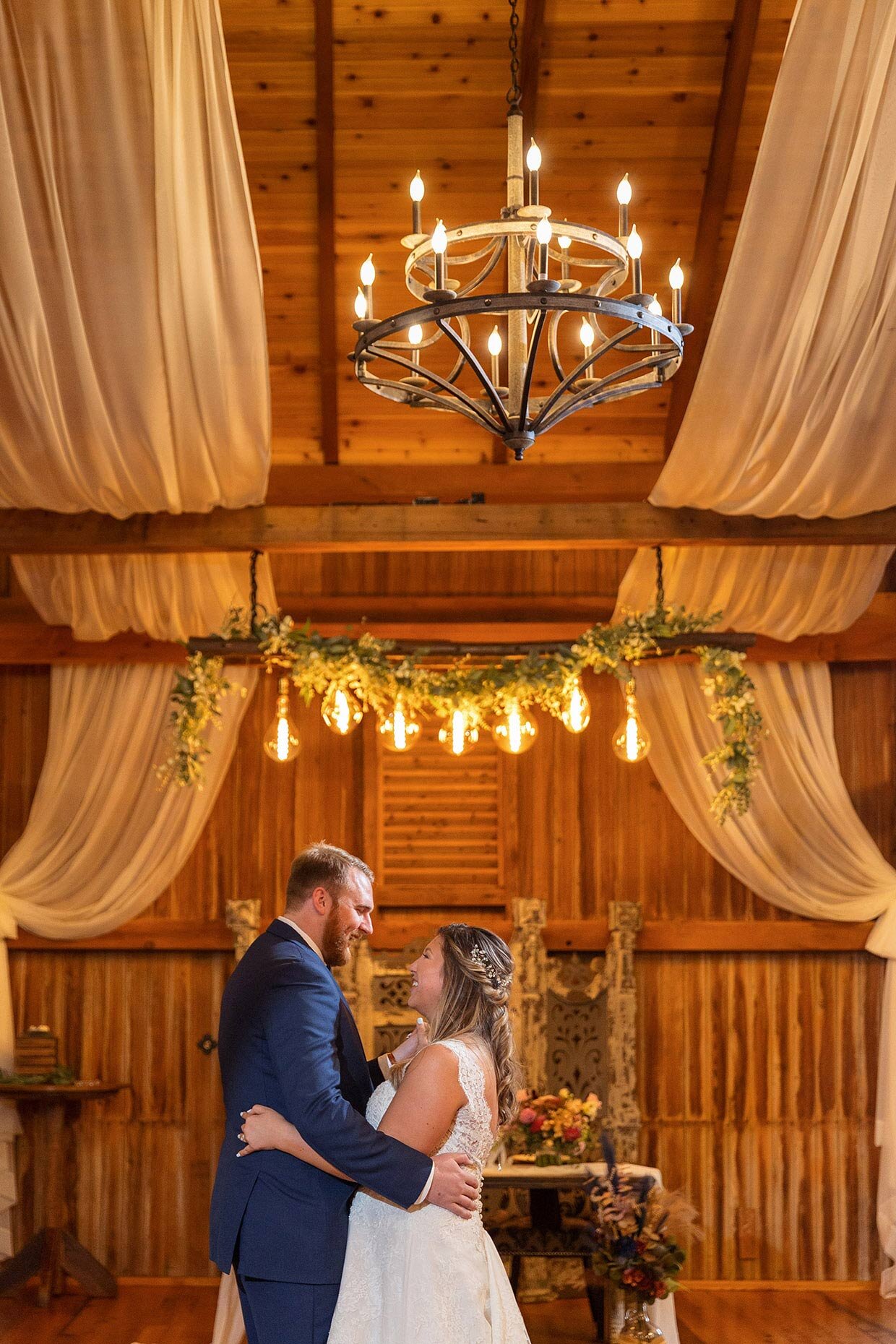 First dance as husband and wife in barn