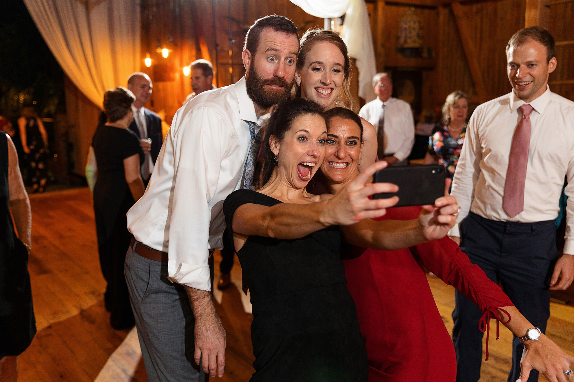 Guests Take Selfie at reception 