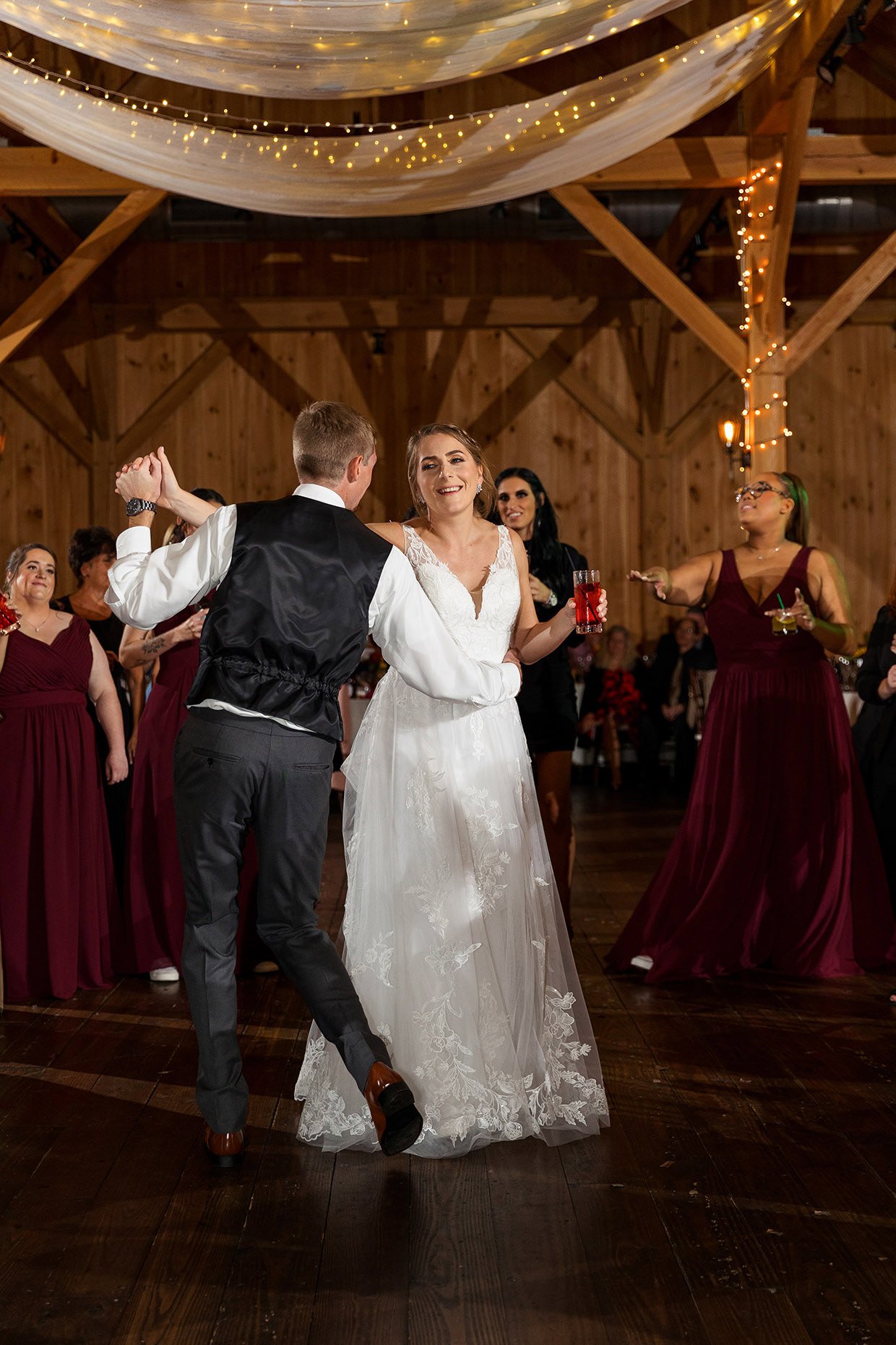Bride &amp; Groom dancing at reception