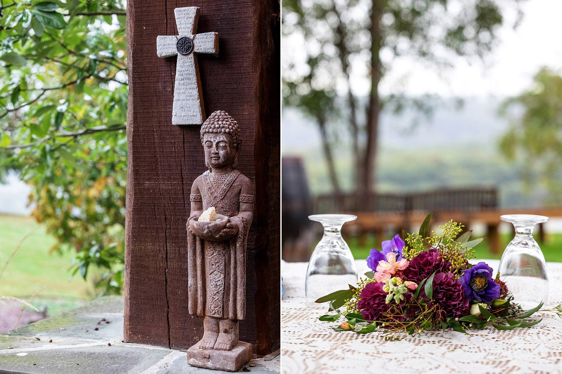 Buddha altar and sweetheart table at wedding